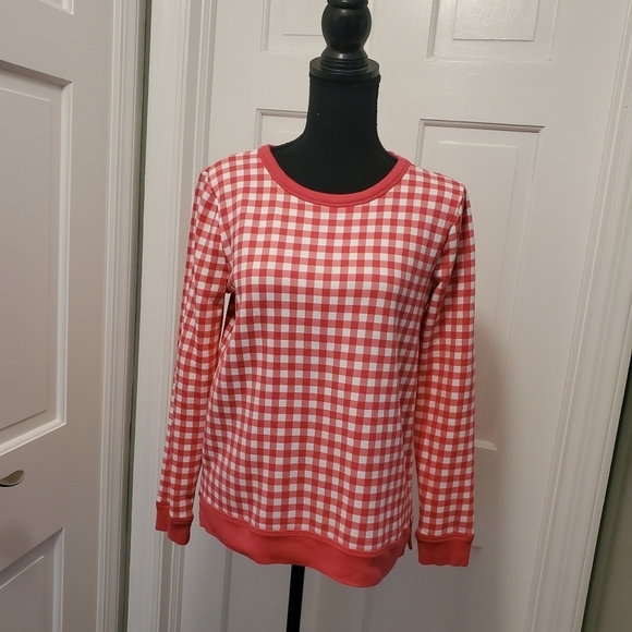 Talbots CHECK Sweatshirt Top Size Small Petite, Casual, Comfy And Colorful - Picture 1 of 9